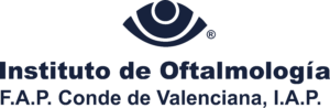 logo instituto de oftalmologia vertical azul identidad visual corporativa conde de valenciana